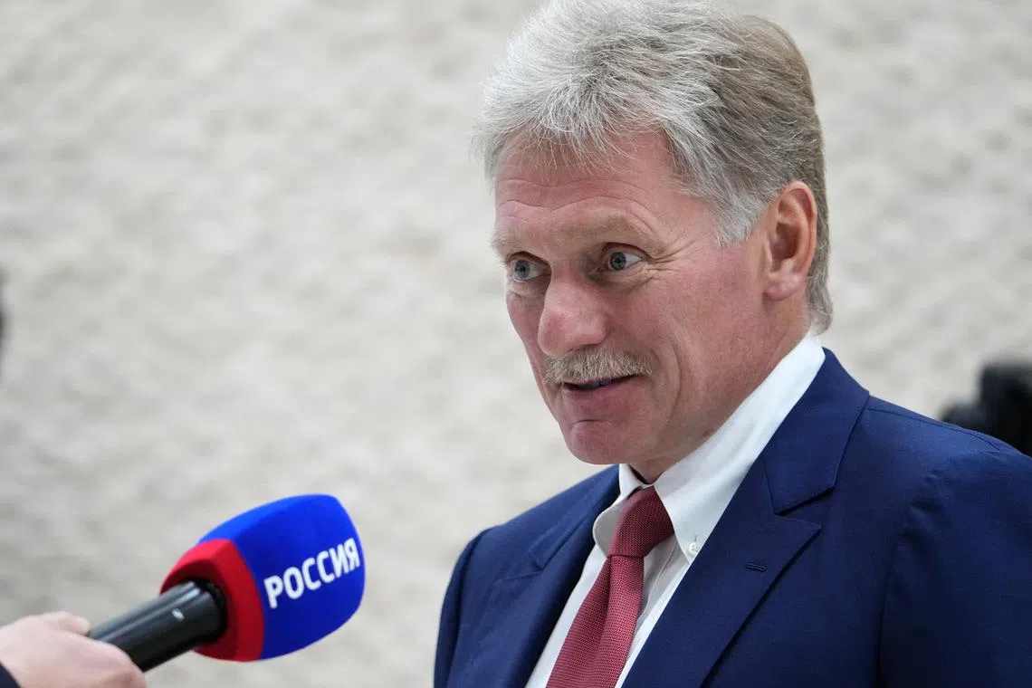 Russia's Kremlin spokesman Dmitry Peskov answers a question during a meeting with journalists in Vladivostok, Russia, in this picture released September 12, 2023. Sputnik/Alexander Vilf/Pool via REUTERS/File Photo