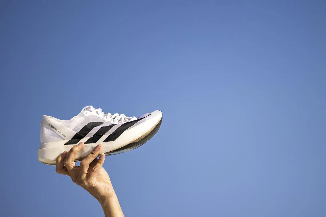 The Adizero Adios Pro Evo 1 by Adidas in Denver on Oct. 30. A new Adidas model carried a runner to a world record. Athletes say they can feel a difference, but it comes with a high price tag and wears out quickly. 