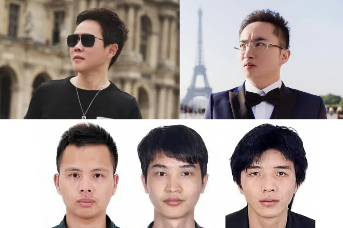 Five of the people arrested include (clockwise, from top left) Su Haijin, Su Baolin, Wang Dehai, Su Jianfeng and Su Wenqiang.