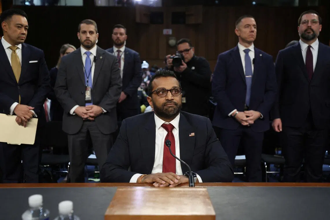 Kash Patel, U.S. President Donald Trump's nominee to be director of the FBI, looks on as he testifies before a Senate Judiciary Committee confirmation hearing on Capitol Hill in Washington, U.S., January 30, 2025. REUTERS/Evelyn Hockstein