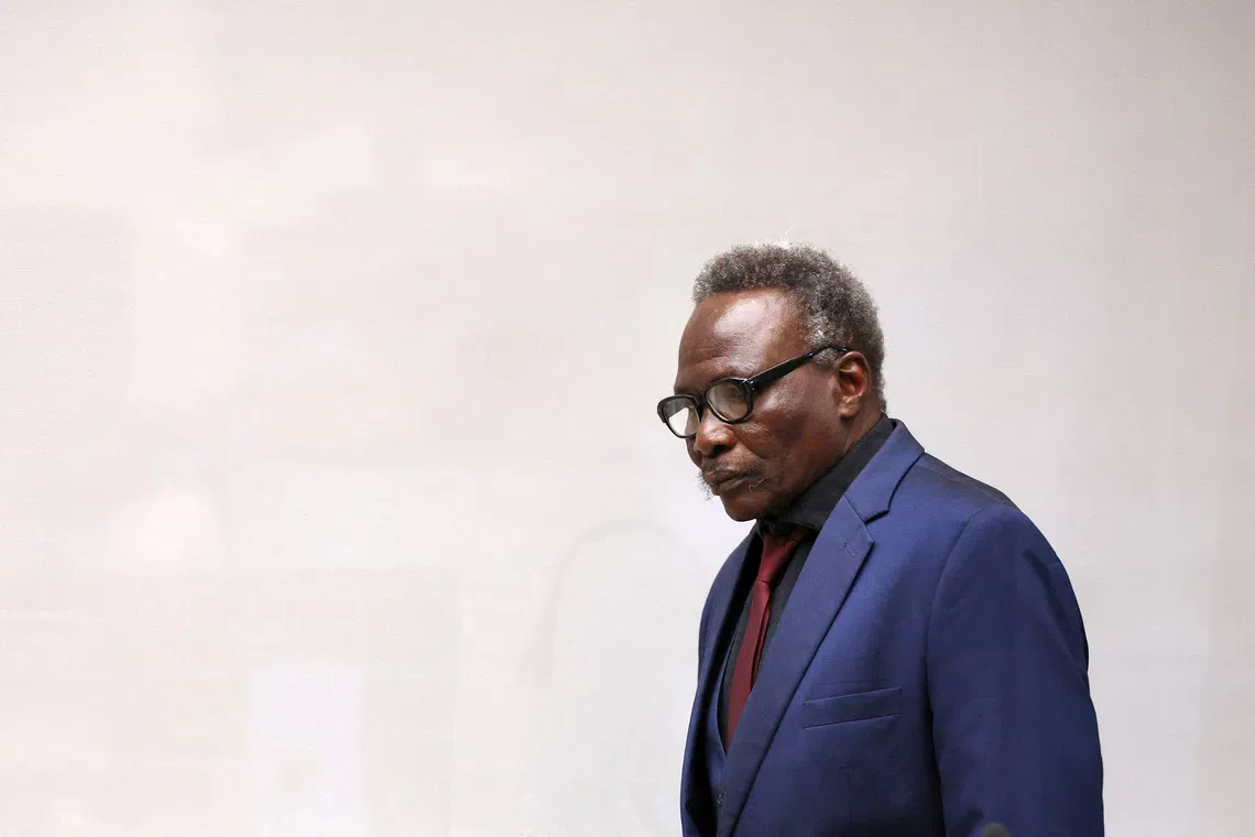 FILE PHOTO: Ali Muhammad Ali Abd-Al-Rahman, suspected by the prosecution of 31 counts of war crimes and crimes against humanity allegedly committed in Sudan's Darfur region, attends the hearing where the judgment in his trial is delivered at the International Criminal Court (ICC) in The Hague, Netherlands, October 6, 2025. REUTERS/Piroschka van de Wouw/Pool/File Photo