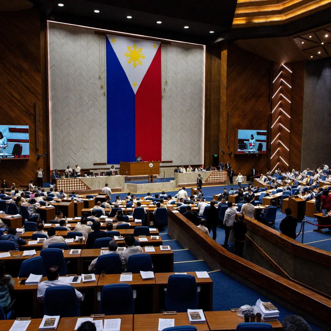 The House of Representatives vote on the impeachment of Philippine Vice President Sara Duterte at the House of Representatives in Quezon City, Philippines, May 11, 2026. REUTERS/Eloisa Lopez
