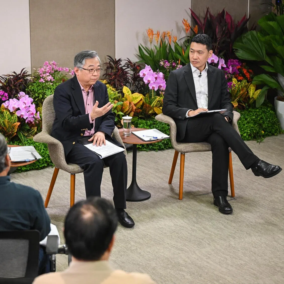 (From left) Singapore Acting Minister for Transport Jeffrey Siow, DPM Gan Kim Yong and Acting Minister for Culture, Community and Youth David Neo speaking to the media about the ESR on Jan 29.