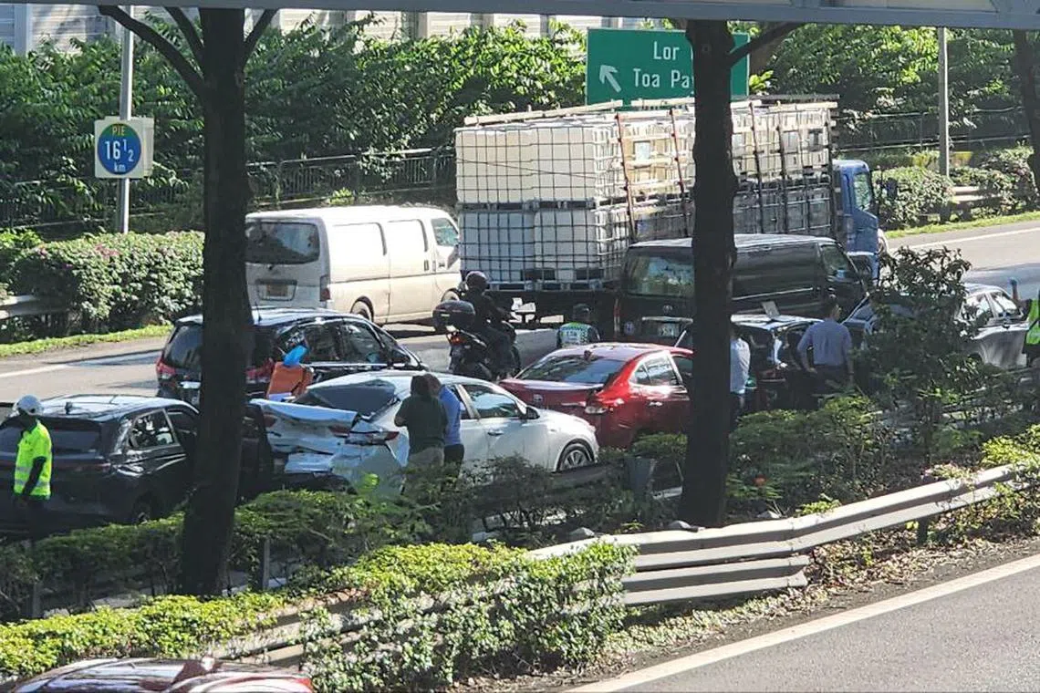The accident took place on PIE towards Changi before the Lorong 6 Toa Payoh exit, SCDF said.