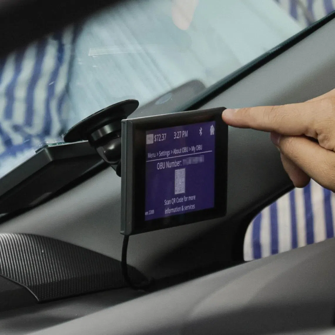 When there is an outstanding ERP charge, an icon will appear on the home screen of the OBU display.