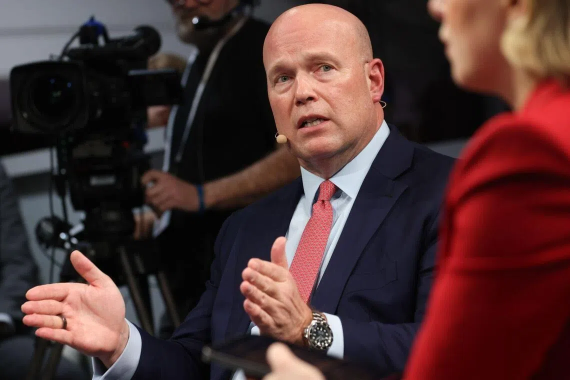 Mr Matthew Whitaker speaking at the Munich Security Conference in Munich, Germany, on Feb 13.