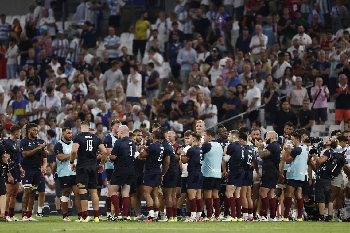 The World Cup pool D match between England and Argentina in Marseille got underway to hundreds of empty seats on Sept 9.