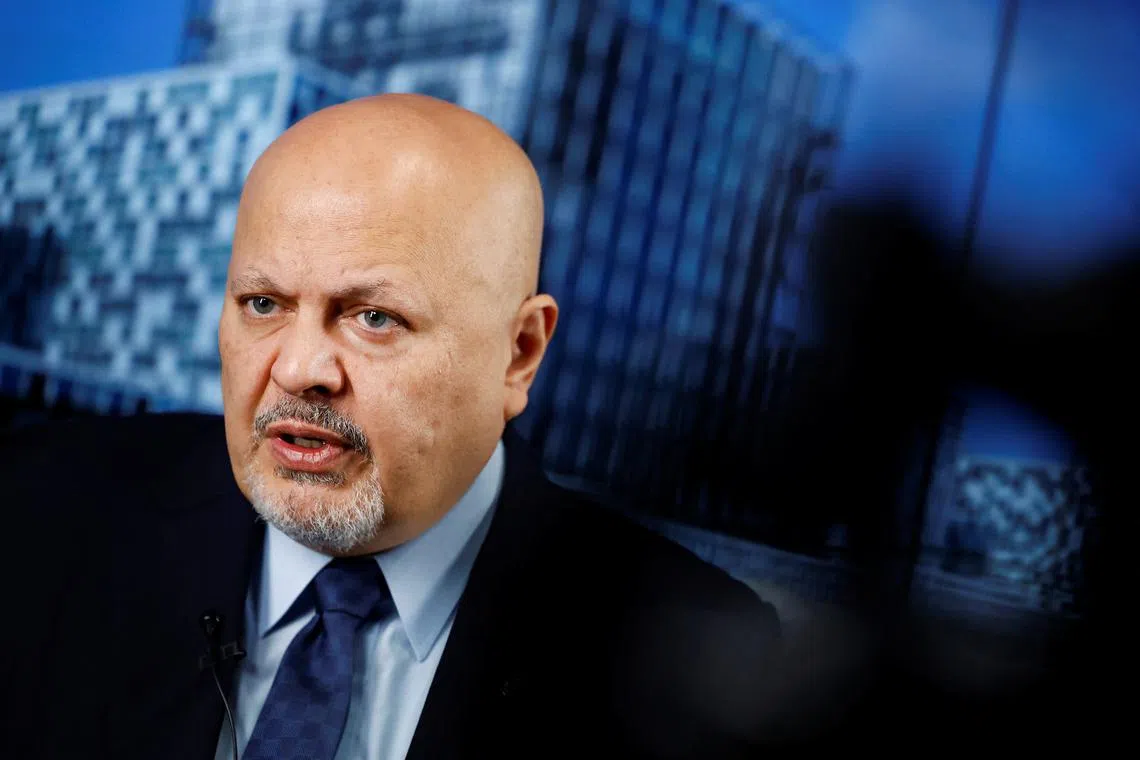 International Criminal Court (ICC) Prosecutor Karim Khan attends an interview with Reuters in The Hague, Netherlands January 16, 2025. REUTERS/Piroschka van de Wouw/File Photo