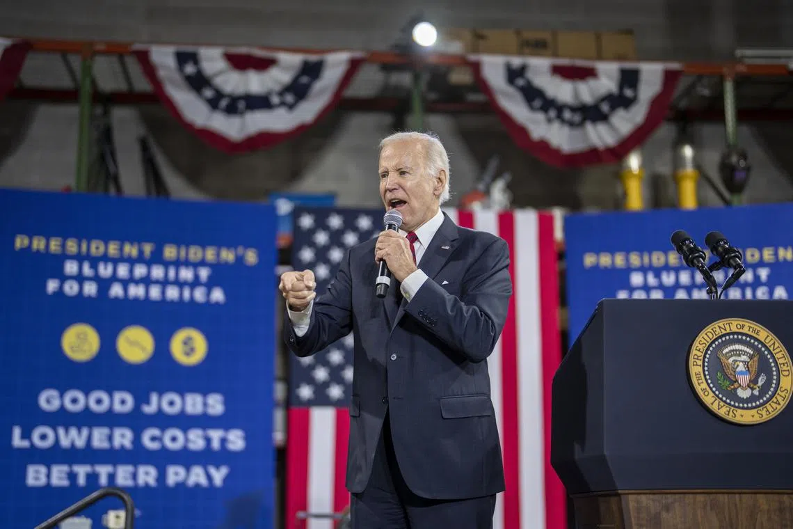 President Joe Biden delivers remarks on the economy in Virginia.