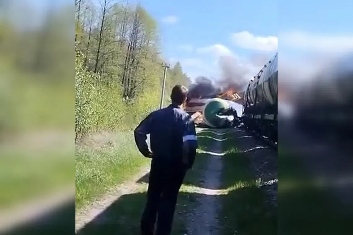 An “explosive device” is said to have detonated on the tracks, resulting in a derailment.