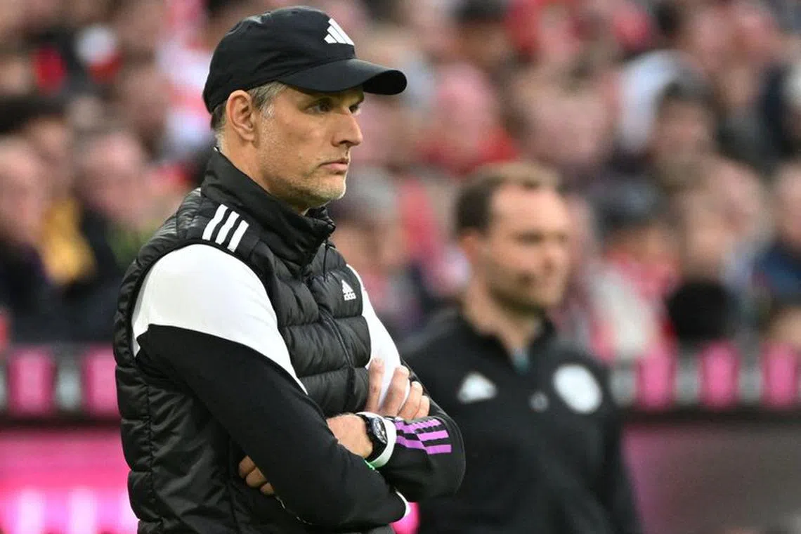 FILE PHOTO: Soccer Football - Bundesliga - Bayern Munich v SV Darmstadt 98 - Allianz Arena, Munich, Germany - October 28, 2023  Bayern Munich coach Thomas Tuchel looks on REUTERS/Angelika Warmuth/File Photo