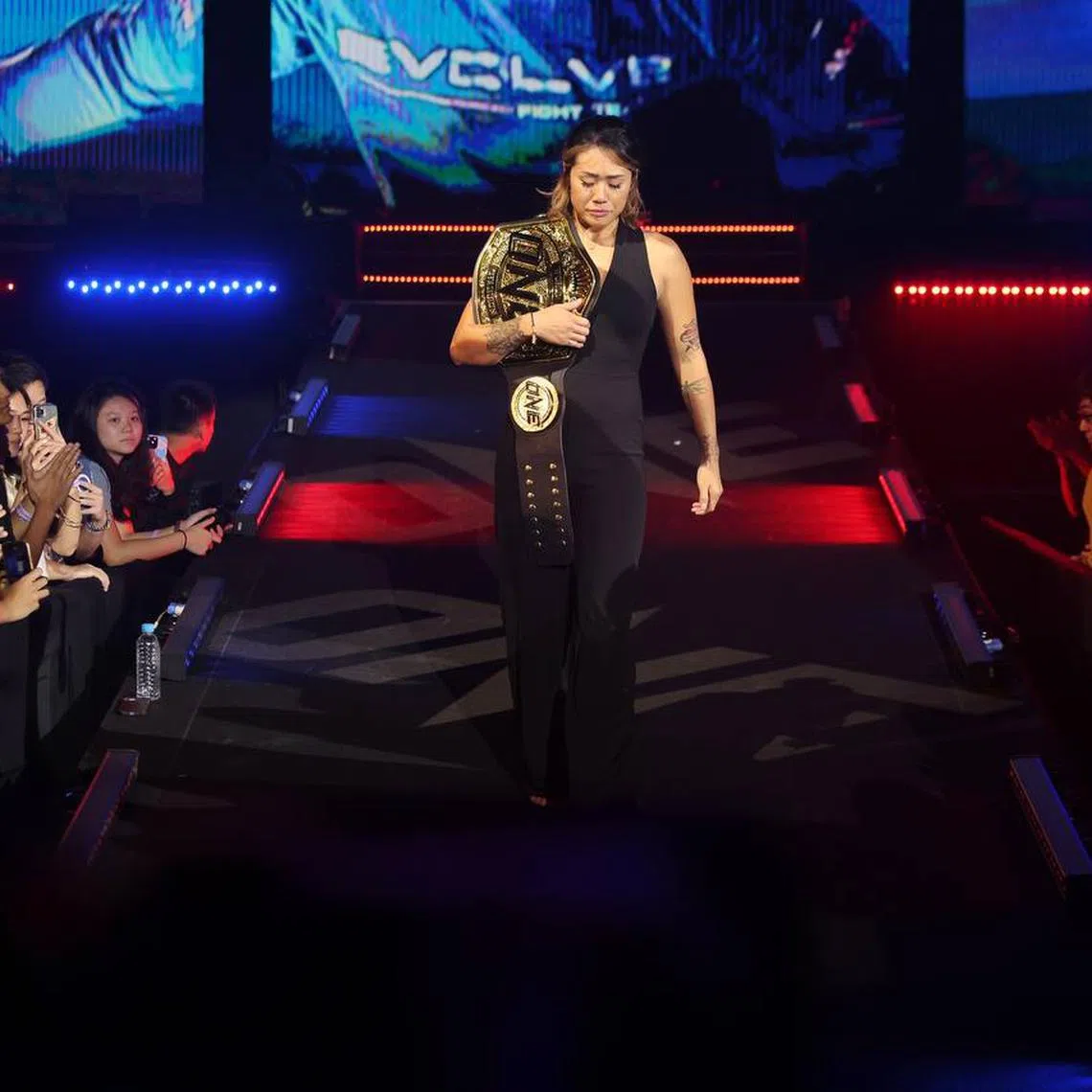 Angela Lee's last fight was in October 2022, when she lost a strawweight world title fight to China’s Xiong Jingnan at the Singapore Indoor Stadium.