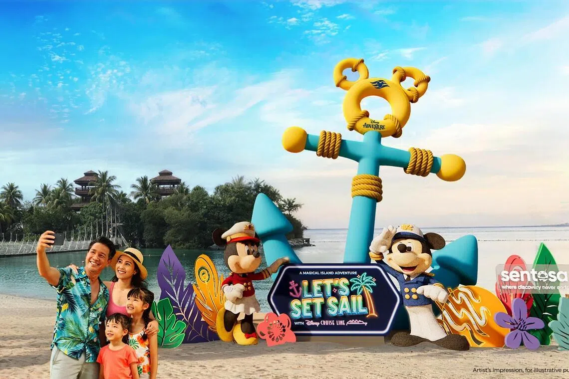 From June 24 to Sept 20, Disney Cruise Line will take over parts of Sentosa in a three-month campaign.
