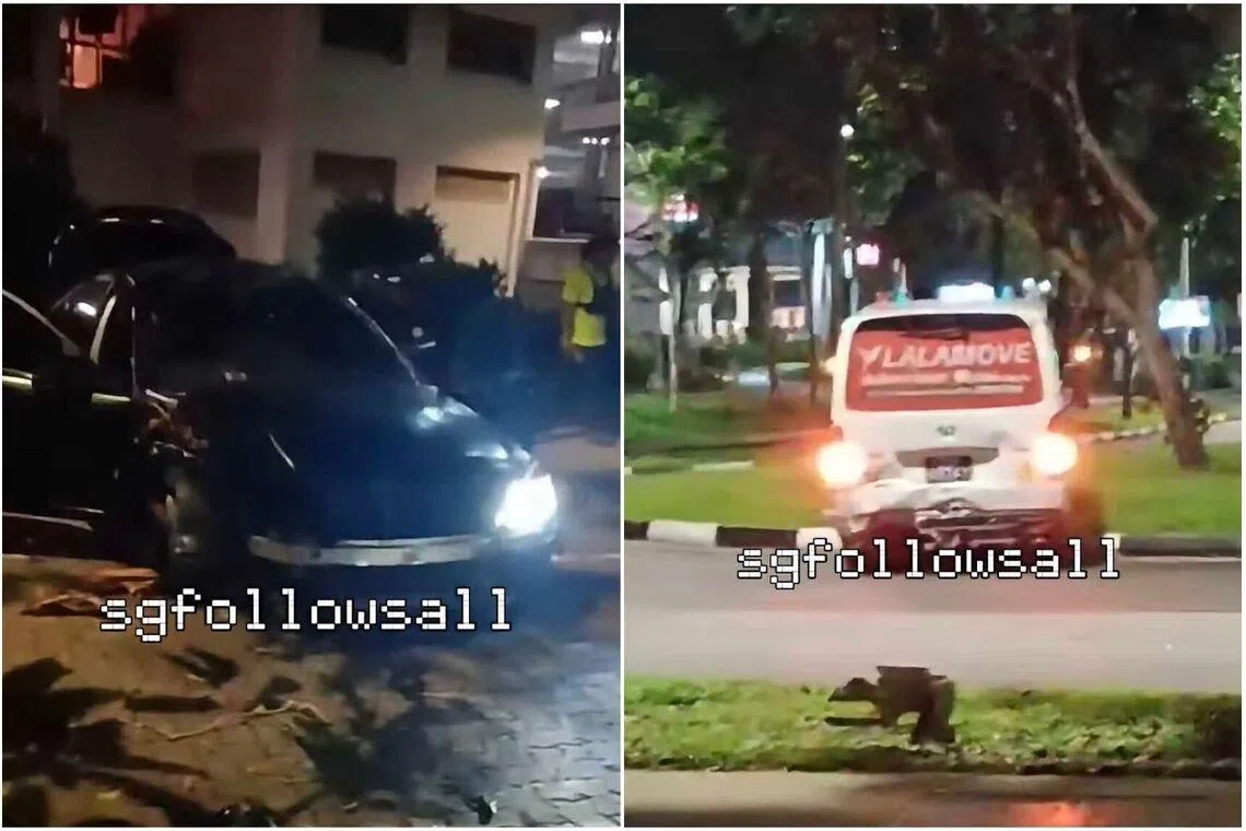 The police and Singapore Civil Defence Force said they were alerted to the incident involving a car and a van at Block 122A Edgedale Plains at about 2.45am.