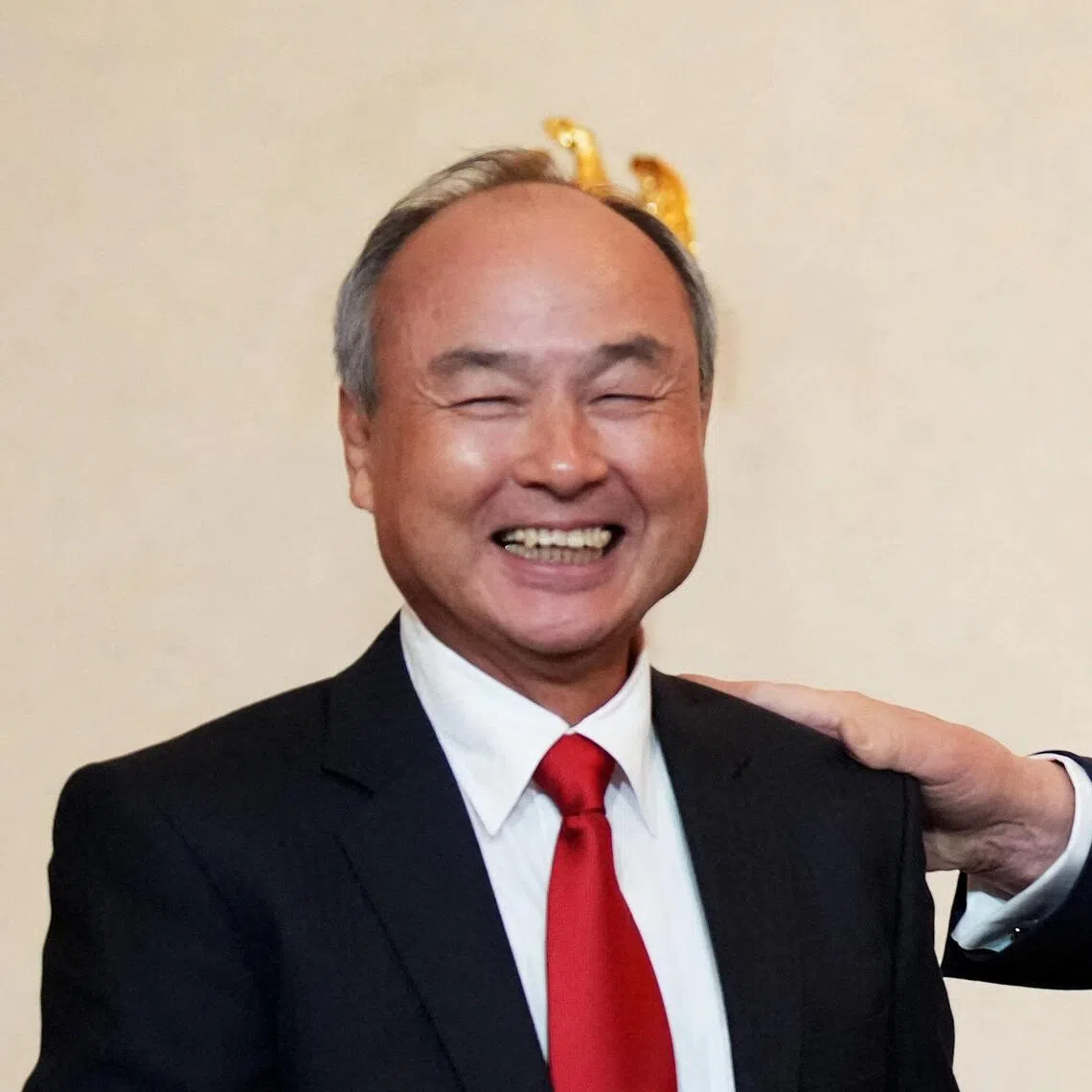 Softbank founder Masayoshi Son and Donald Trump during the US president's visit to Japan on Oct 28, 2025.  Mr Son has become one of Mr Trump’s key foreign backers.