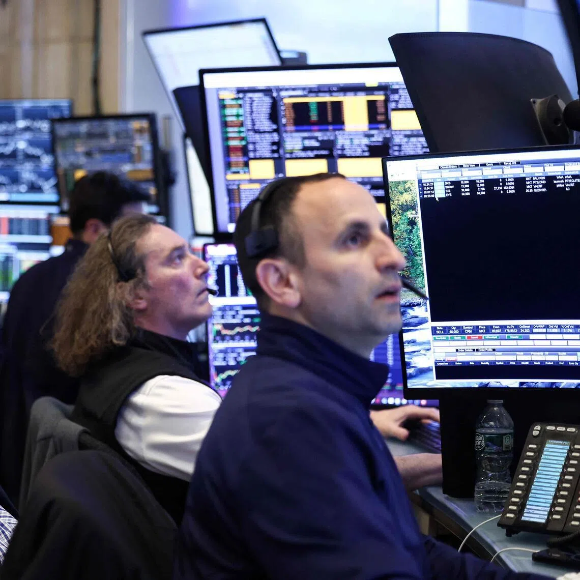Traders working on the floor of the New York Stock Exchange, in New York City, on April 8.