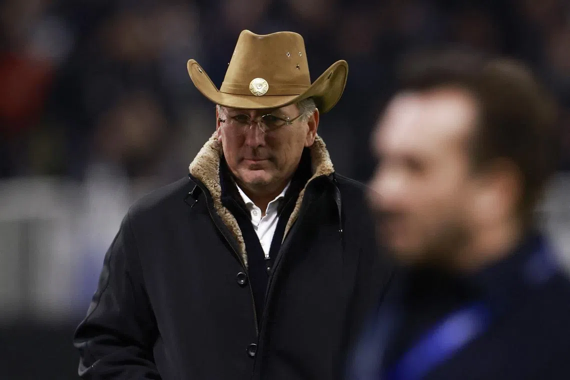 Soccer Football - Ligue 1 - Olympique Lyonnais v Paris St Germain - Groupama Stadium, Lyon, France - February 23, 2025 Olympique Lyonnais co-owner John Textor before the match REUTERS/Manon Cruz