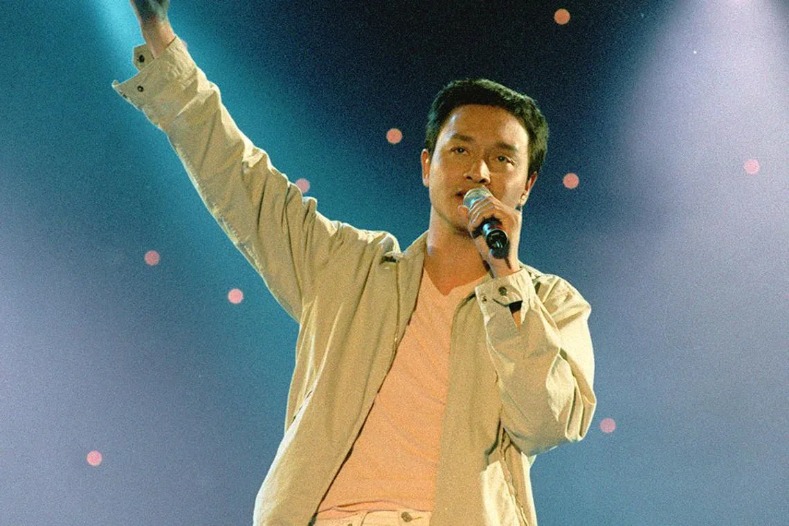 Leslie Cheung (above) performing on stage