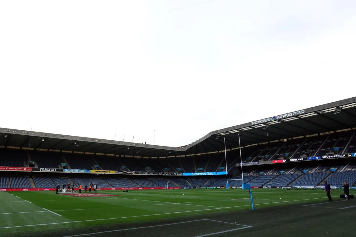 Rugby Union - Autumn Internationals - Scotland v South Africa - Scottish Gas Murrayfield Stadium, Edinburgh, Scotland, Britain - November 10, 2024 General view of the pitch ahead of the match REUTERS/Russell Cheyne/File Photo