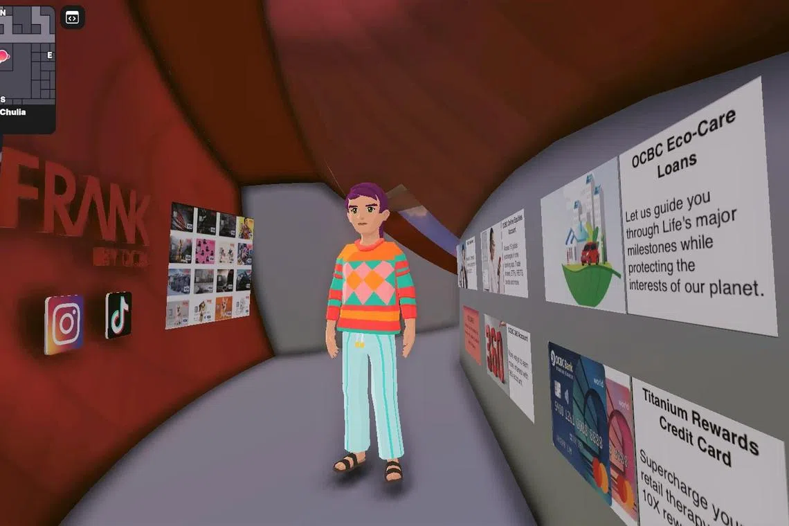 A look around Decentraland and one will find that OCBC’s metaverse branch launched in early April called OCBCx65Chulia, has gone further to include more elements. 
Besides displaying historical milestones, it also includes a financial literacy quiz and links to the bank’s website. 