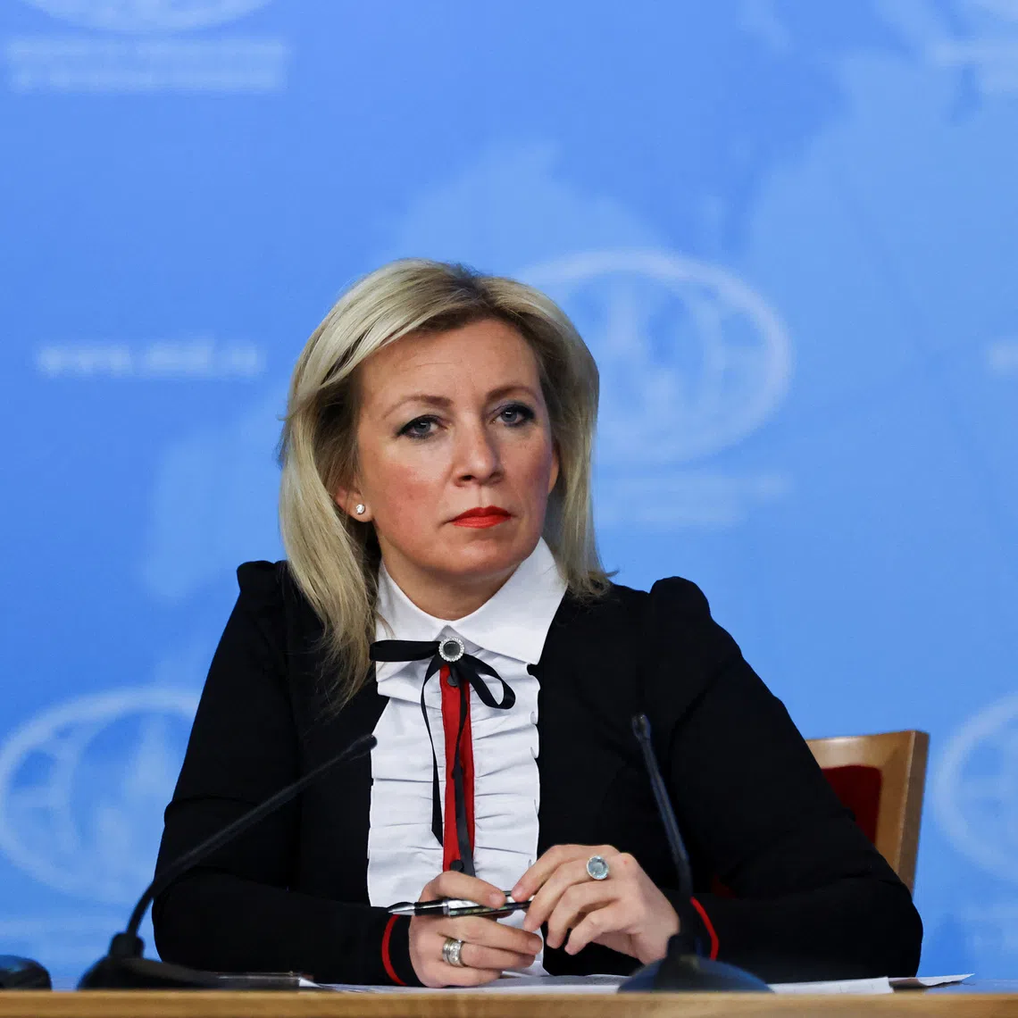 Spokesperson of Russia's Foreign Ministry Maria Zakharova attends the annual press conference held by Foreign Minister Sergei Lavrov in Moscow, Russia, January 14, 2025. REUTERS/Evgenia Novozhenina