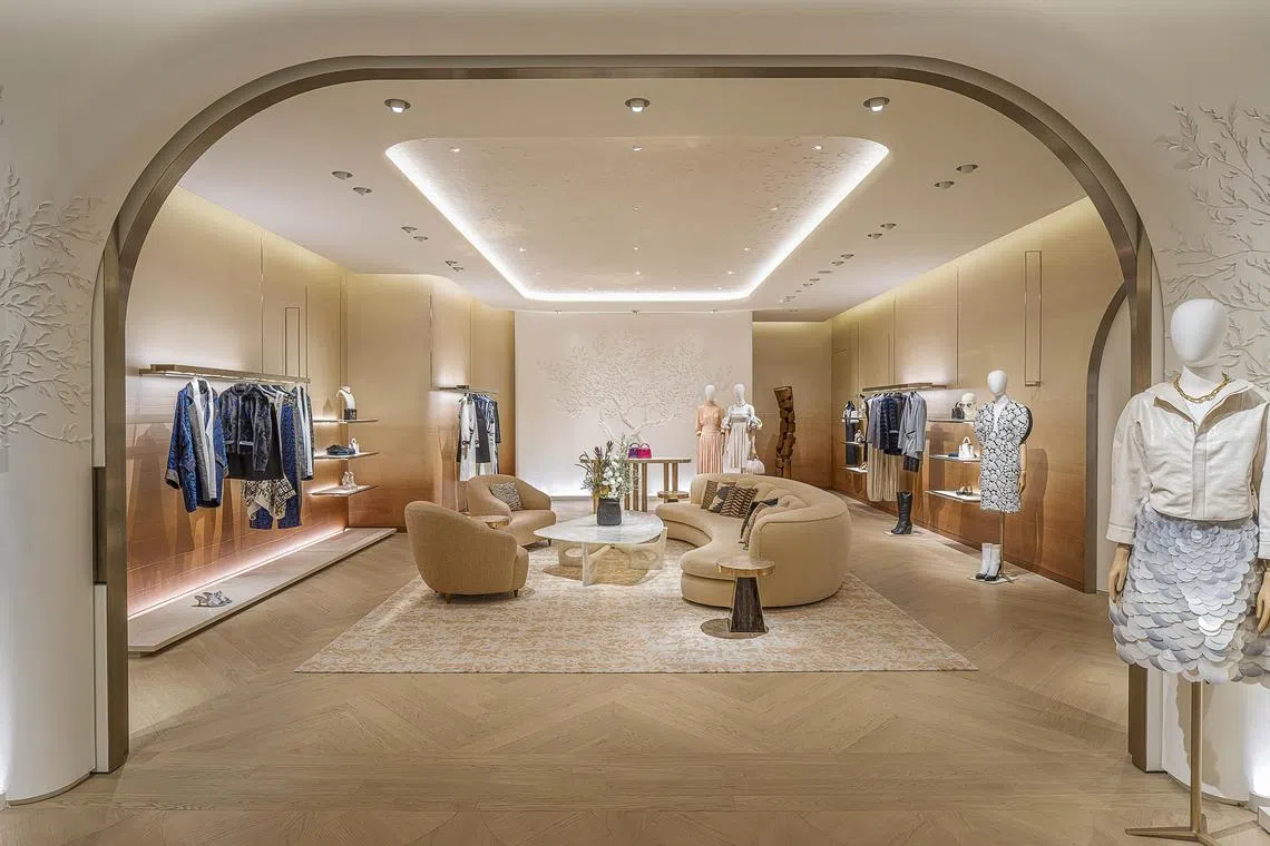 The Silhouette Salon, housing women’s ready-to-wear, in the Louis Vuitton Apartment at Ngee Ann City. Some luxury brands including Louis Vuitton are opening exclusive stores for its biggest spenders.