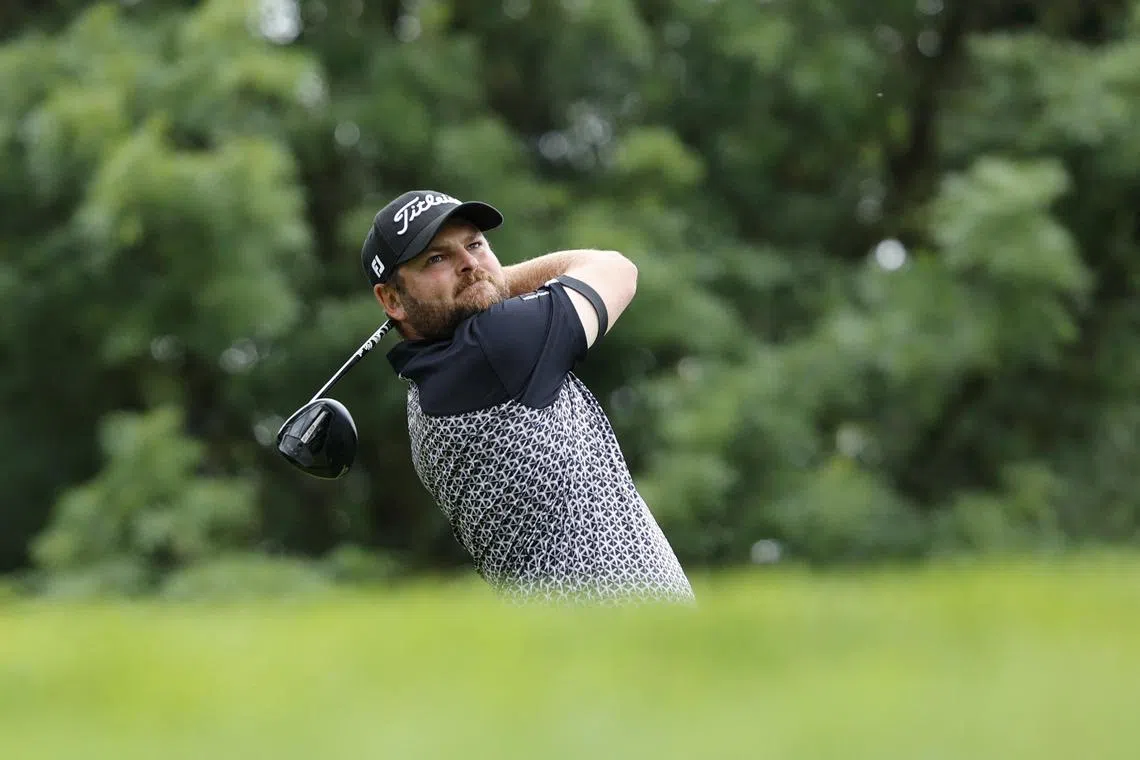 FILE PHOTO: Golf - DP World Tour - BMW International Open - Munich Eichenried Golf Club, Munich, Germany - July 7, 2024 England's Jordan Smith in action during the final round REUTERS/Lisa Leutner/File Photo