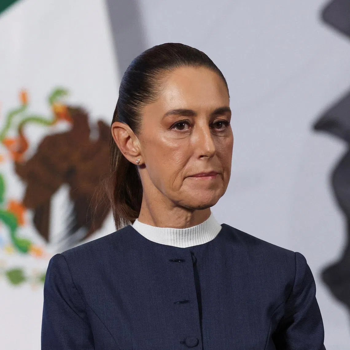 Mexico's President Claudia Sheinbaum attends a press conference at the National Palace in Mexico City, Mexico, November 3, 2025. REUTERS/Henry Romero