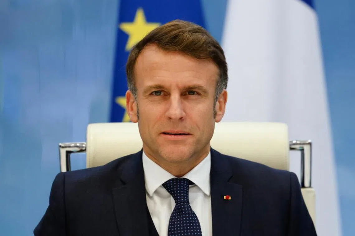France's President Emmanuel Macron leads a crisis meeting dedicated to the situation in the French Indian Ocean territory of Mayotte in the aftermath of cyclone Chido, at the Interior Ministry in Paris, France on December 16, 2024. LUDOVIC MARIN/Pool via REUTERS