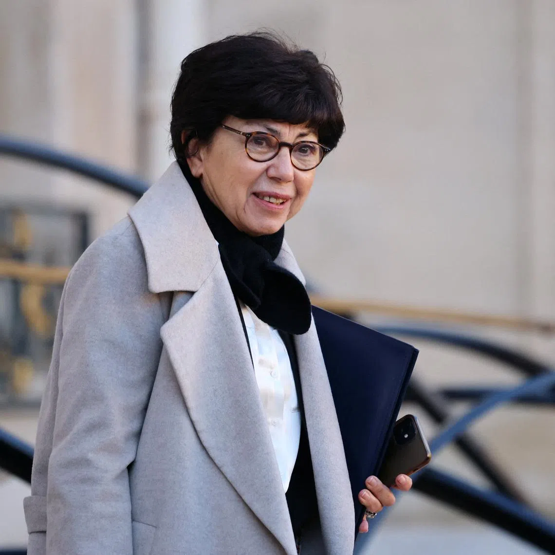French Minister for Ecological Transition, Biodiversity, and International Negotiations on Climate and Nature Monique Barbut leaves following the weekly cabinet meeting at the Elysee Palace in Paris, France, February 4, 2026. REUTERS/Sarah Meyssonnier/File Photo