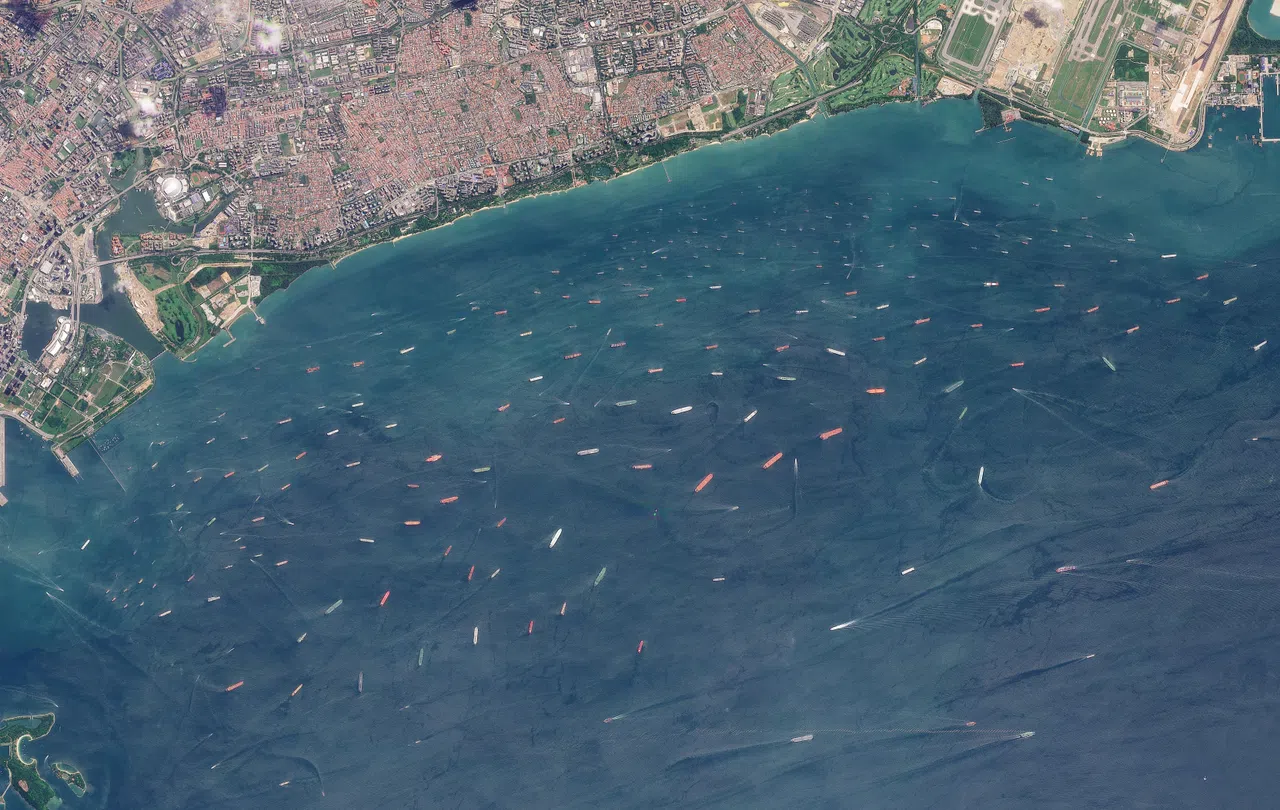 Image 3: There were roughly 230 ships in Singapore waters off the East Coast of Singapore on June 13.