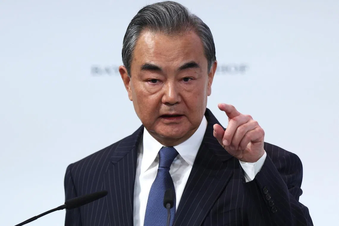 Mr Wang Yi reiterated a call for dialogue and suggested European countries “think calmly” about how to end the war.