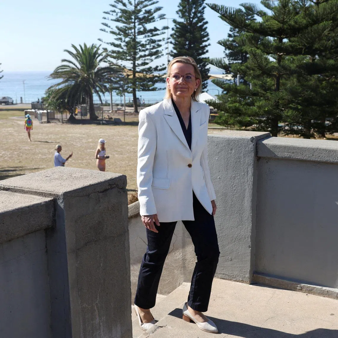 FILE PHOTO: Leader of the Opposition Sussan Ley visits the bridge as the crime scene was reopened following the mass shooting at Bondi Beach on Sunday, in Sydney, Australia, December 19, 2025. REUTERS/Hollie Adams/File Photo