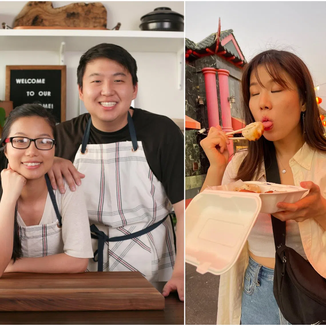 Ms Liu Mei Fung (left) and her fiance Han Kyong-soo run the Two Plaid Aprons blog, where they share recipes for Chinese American and other Asian dishes. Ms Britney Wang runs a website where she posts recipes for Shanghainese fare.