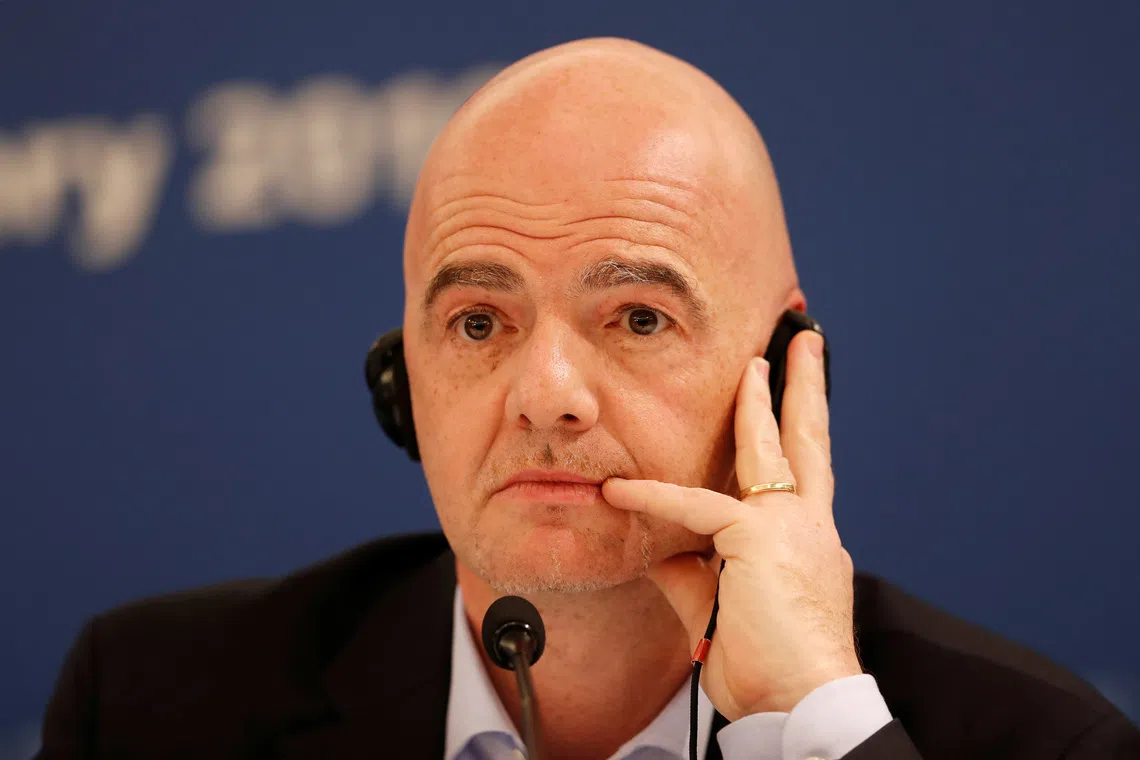 Soccer Football - FIFA President Gianni Infantino Media Briefing - Shangri-La Bosphorus Hotel, Istanbul, Turkey - February 15, 2019   FIFA President Gianni Infantino during a media briefing   REUTERS/Murad Sezer