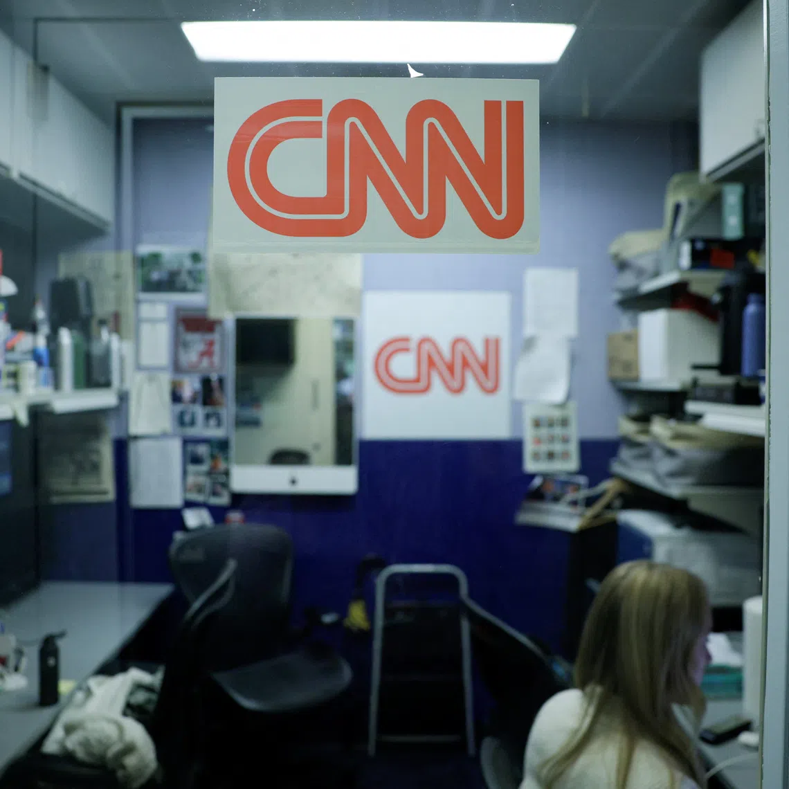 The CNN booth at the White House after US President Donald Trump announced he would ban CNN, MS NOW and Politico from the White House on Sept 18.