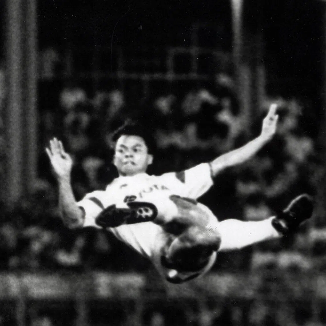 D Tokijan scoring with a scissors kick against Sarawak in 1989. The former Sembawang player was a key member of Singapore’s Malaysian League-winning squad in 1985. He plundered 13 league goals to finish as the team’s top-scorer.