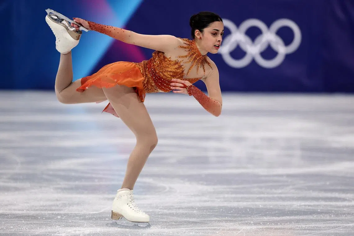 Milano Cortina 2026 Olympics - Figure Skating - Team Event - Women Single Skating - Short Program - Milano Ice Skating Arena, Milan, Italy - February 06, 2026. Madeline Schizas of Canada performs during women's short program. REUTERS/Amanda Perobelli