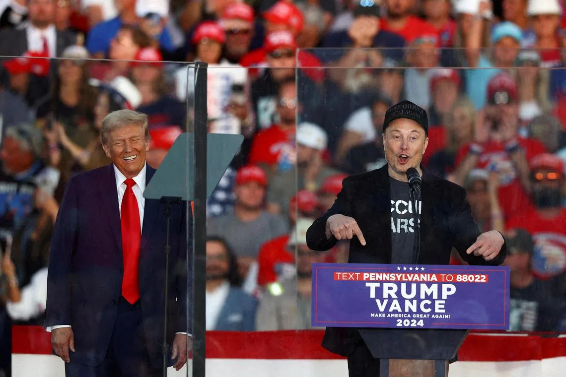 Billionaire Elon Musk (right) has been appointed to a senior government role by Republican President-elect Donald Trump.