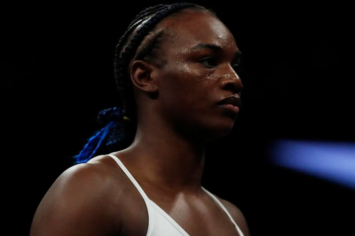Boxing - Claressa Shields v Savannah Marshall - IBF, WBA, WBC & WBO World Middleweight Titles - O2 Arena, London, Britain - October 15, 2022 Claressa Shields before her fight against Savannah Marshall Action Images via Reuters/Andrew Couldridge
