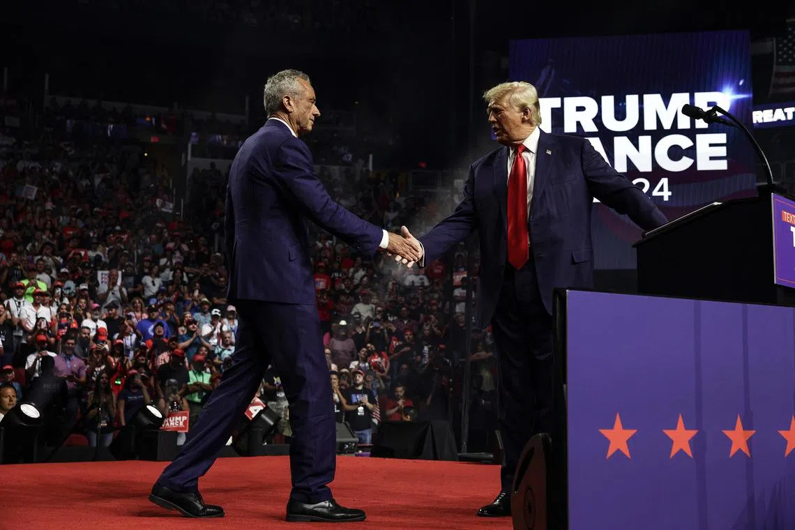 Donald Trump has said he would give Mr Kennedy, a former rival who has long promoted unproven medical theories, a prominent health role if he wins. 