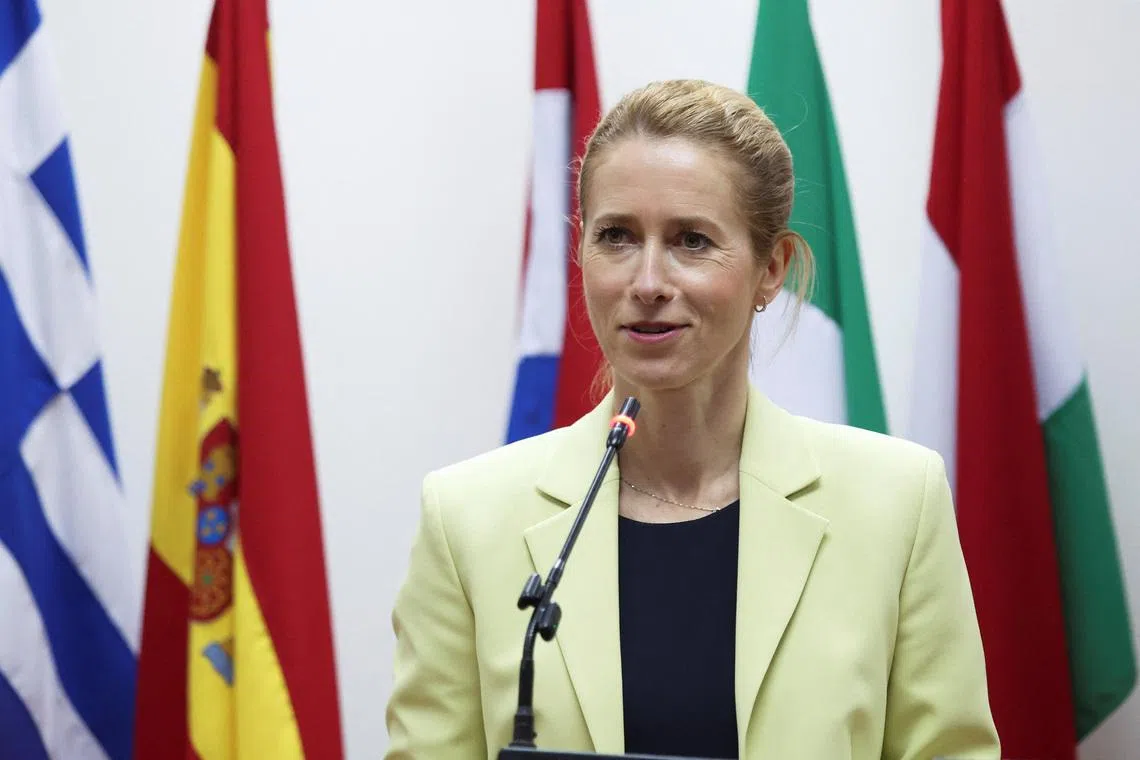 EU High Representative for Foreign Affairs and Security Policy and Vice-President of the European Commission Kaja Kallas addresses journalists during a visit to the EUFOR Base( European Union Forces in Bosnia and Herzegovina ) in Sarajevo, Bosnia and Herzegovina, July 2, 2026. REUTERS/Amel Emric