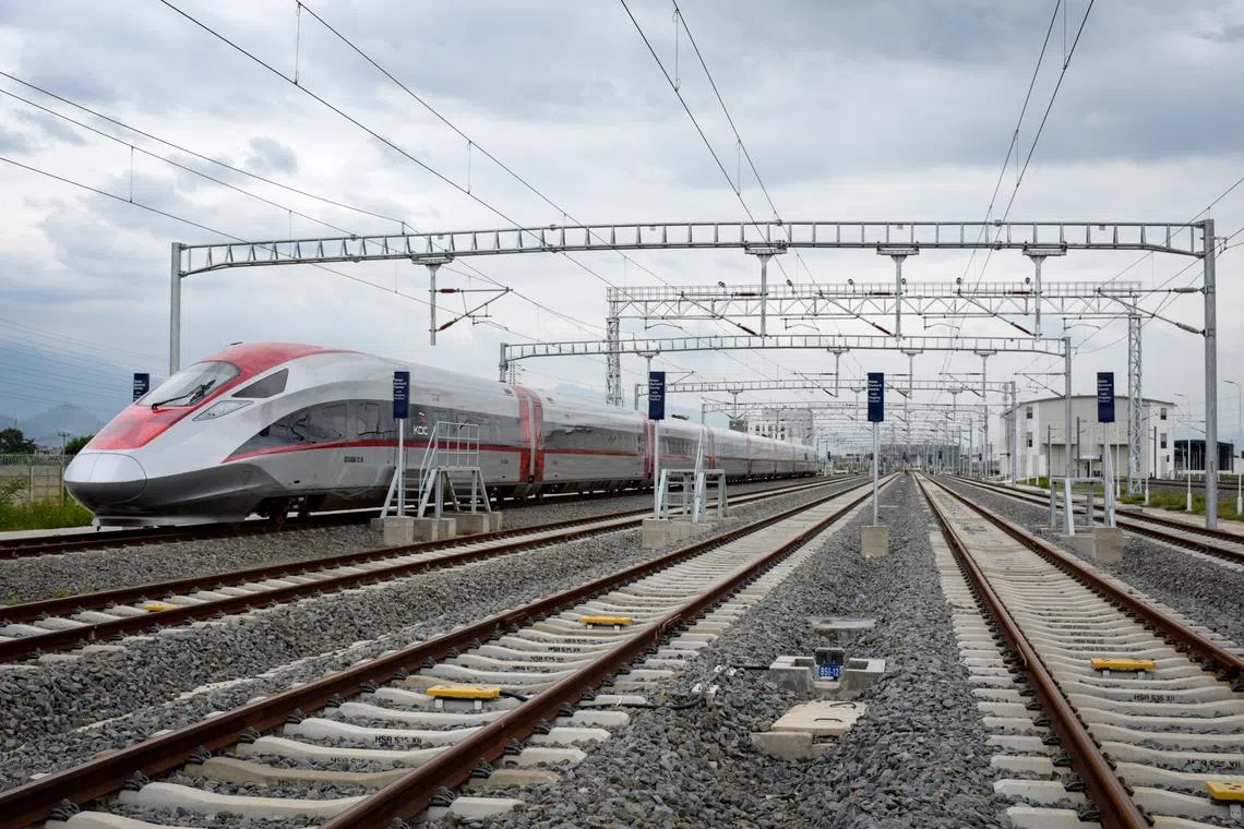 A China-backed high-speed railway train in Jakarta. Analysts believe China’s economic importance to Indonesia will weigh heavily in Mr Prabowo Subianto’s calculus.