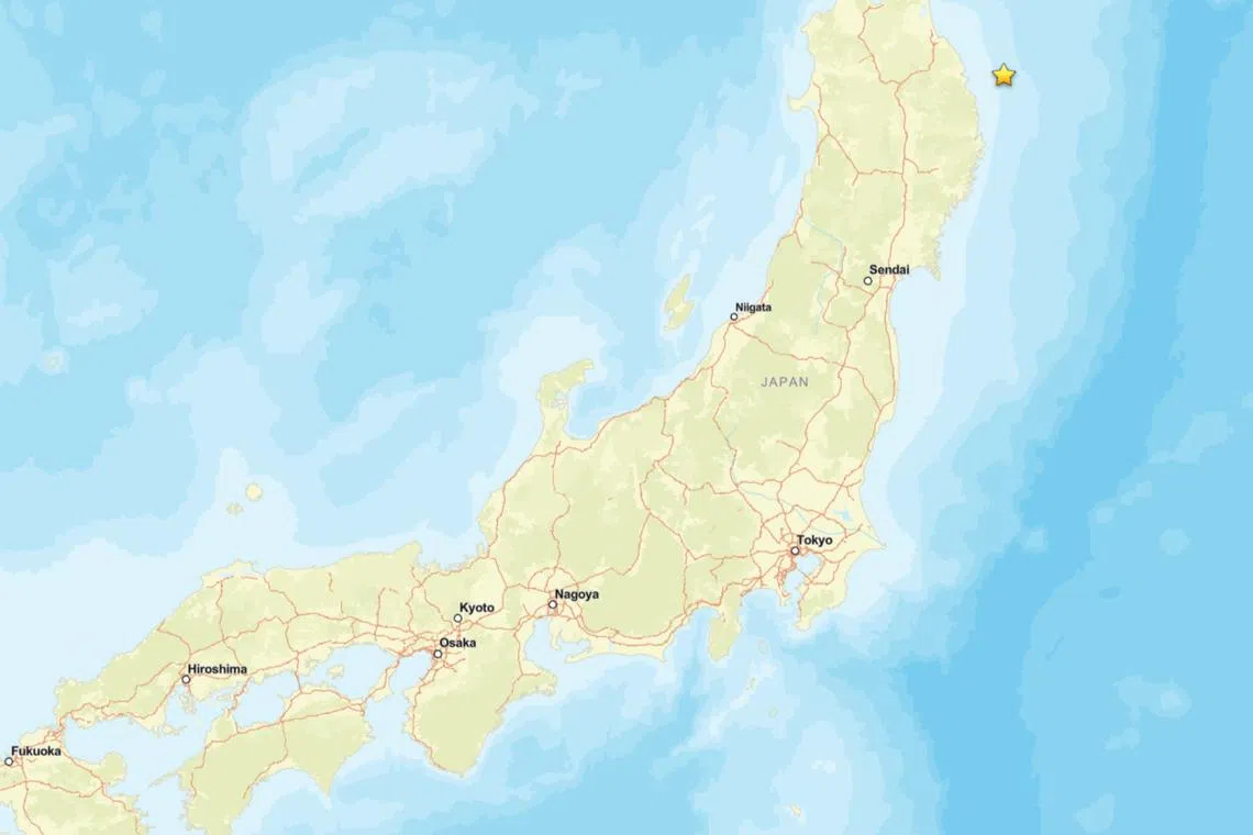 Magnitude-6.9 earthquake hits near east coast of Honshu, Japan; no tsunami warning issued
