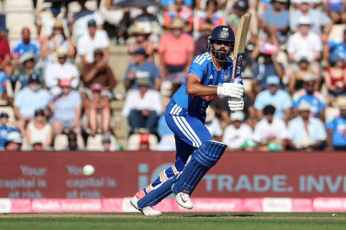 Cricket - Fifth T20 International - England v India - Utilita Bowl, Southampton, Britain - July 11, 2026 India's Shreyas Iyer runs between the wickets after playing a shot Action Images via Reuters/Cat Goryn