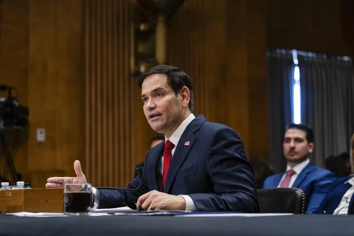 Republican Senator Marco Rubio during his confirmation hearing before the Senate Committee in Washington, on Jan 15.