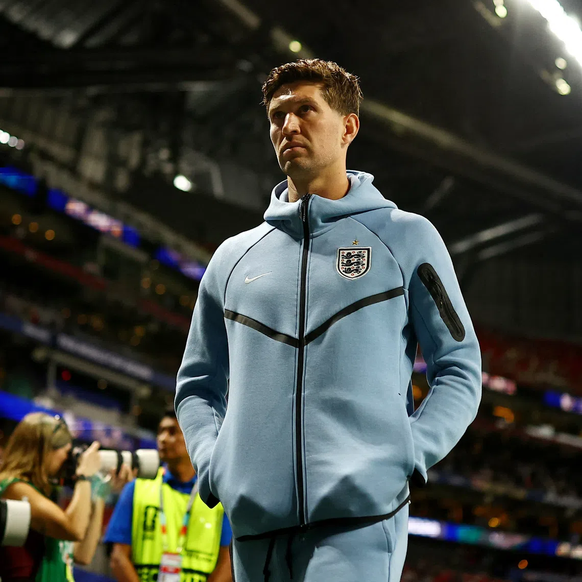 Soccer Football - FIFA World Cup 2026 - Semi Final - England v Argentina - Atlanta Stadium, Atlanta, Georgia, U.S. - July 15, 2026 England's John Stones inside the stadium before the match REUTERS/Agustin Marcarian