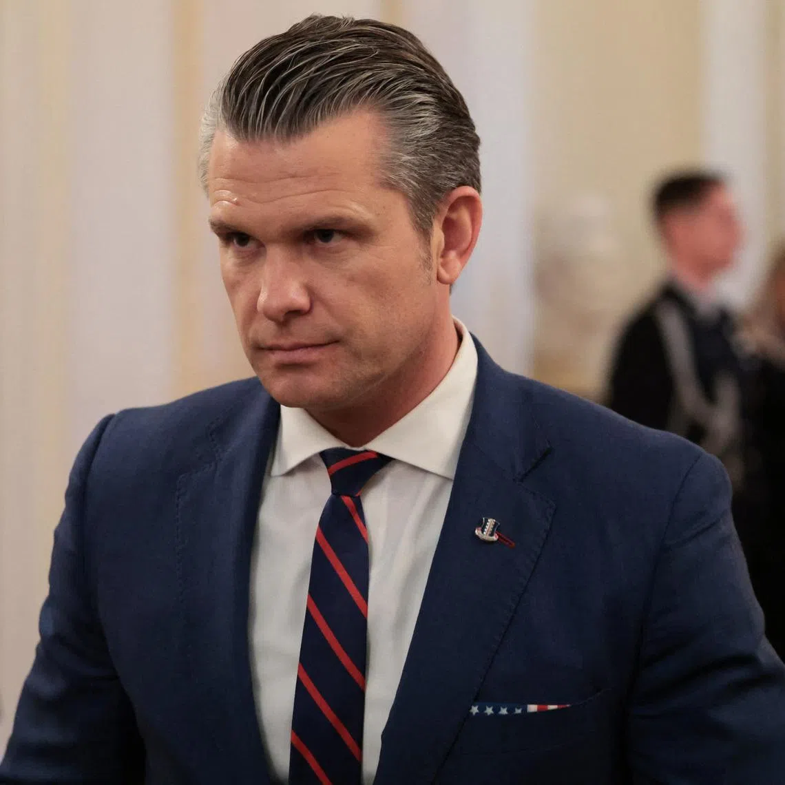 U.S. Secretary of Defense Pete Hegseth looks on ahead of a Medal of Honor ceremony at the White House in Washington, D.C., U.S., March 2, 2026. REUTERS/Jonathan Ernst