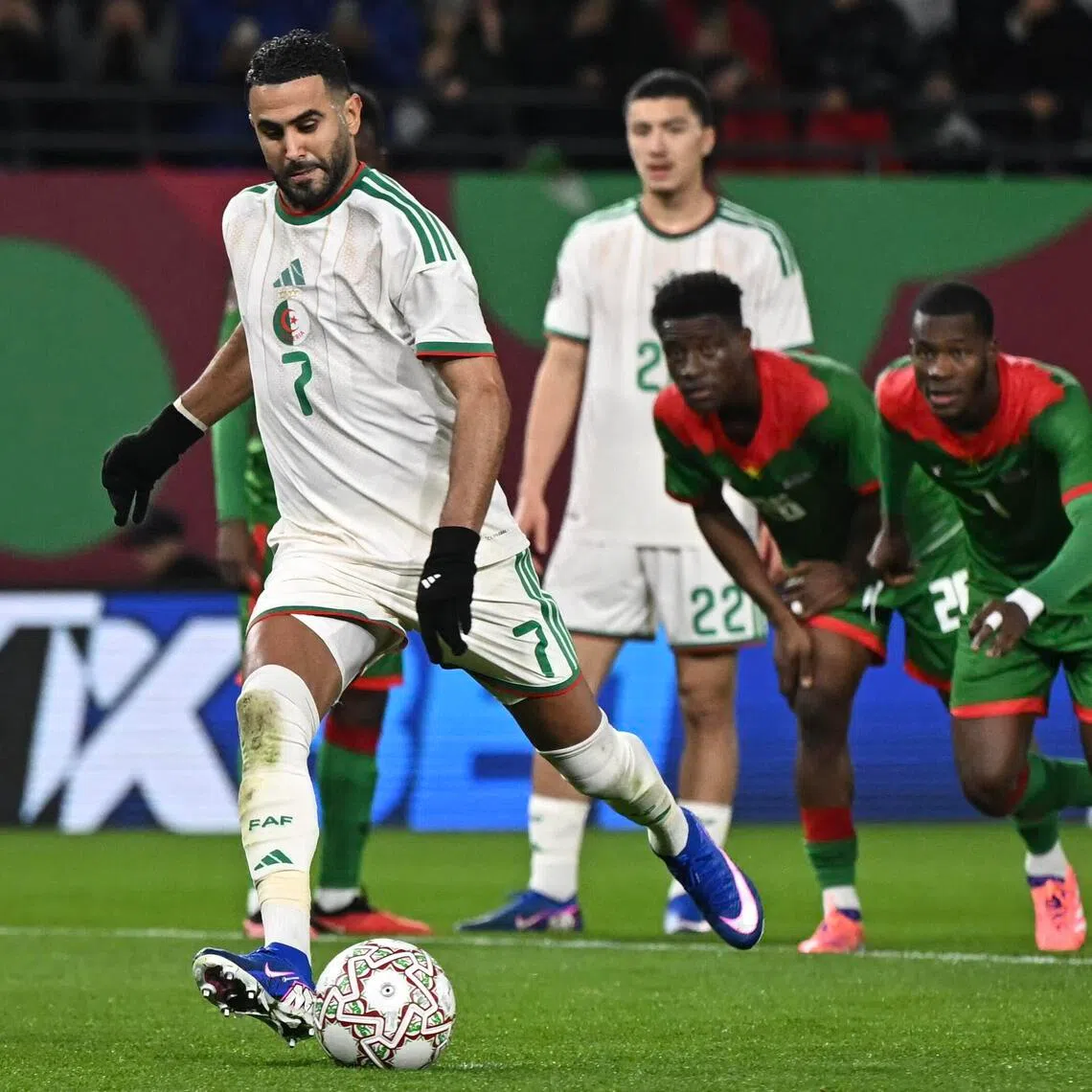Algeria attacker Riyad Mahrez scoring the winner from the penalty spot in their 1-0 2025 Africa Cup of Nations triumph over Burkina Faso at the Stade Prince Moulay Al Hassan in Rabat on Dec 28.