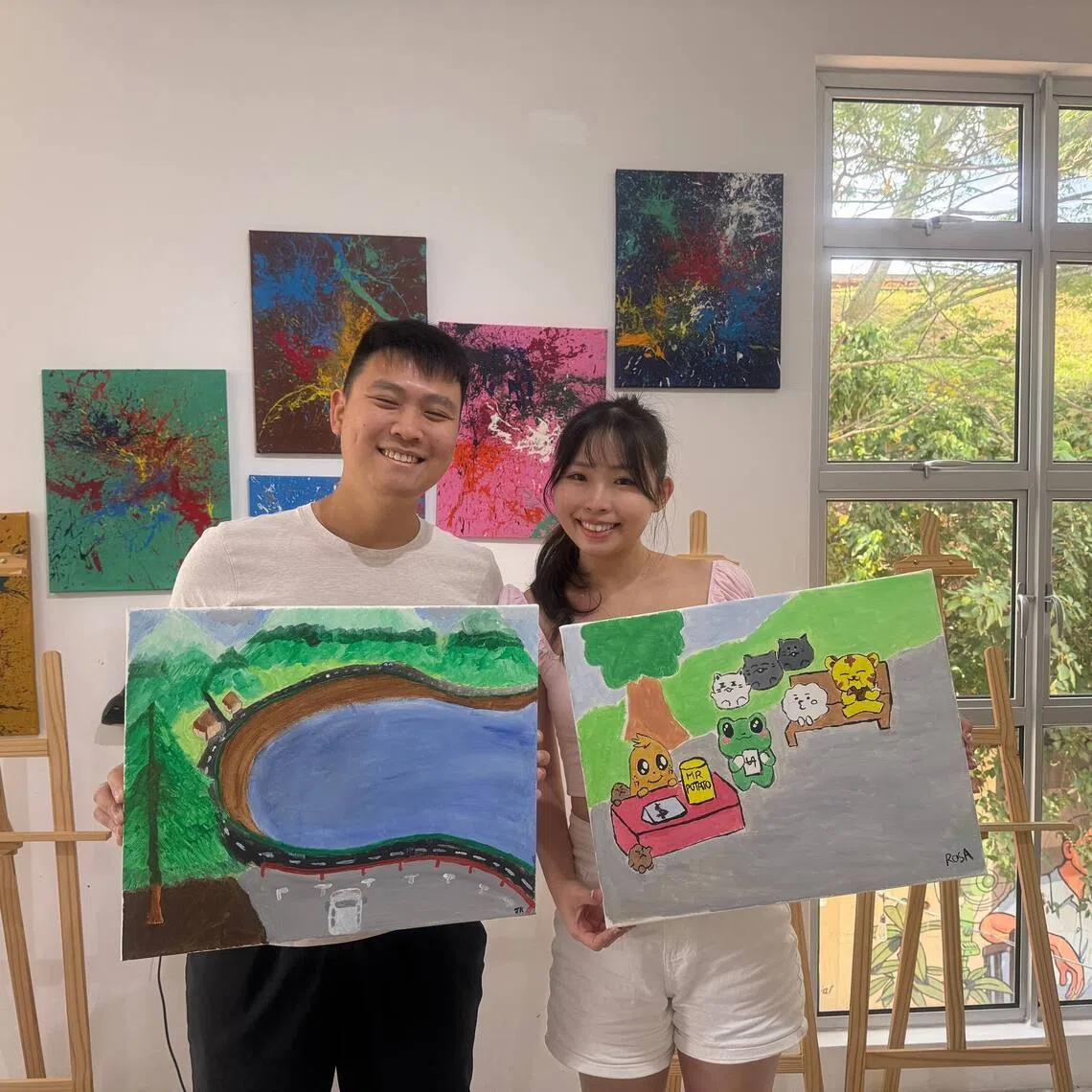 Journalist Rosalind Ang at a craft workshop with her husband in Johor Bahru in 2025.